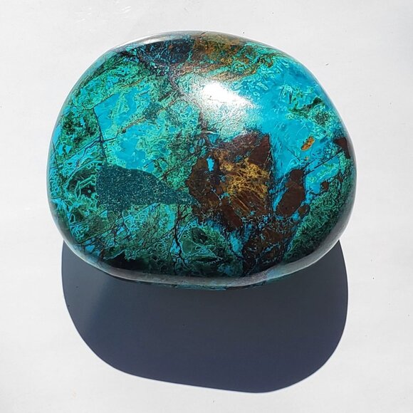 368g 1840ct Peruvian Chrysocolla Polished Mineral Rock Tumbled Stone Green Blue - Picture 12 of 13